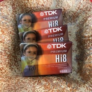 Bundle of 3️⃣ TDK Hi8 Premium Video Camcorder Tapes - NEW! (Unopened/Sealed) ✴️